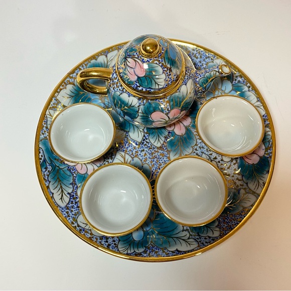Hand Painted Miniature Tea Set Vintage Thailand - Picture 3 of 9